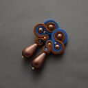 cynamonowo-kobaltowe klipsy sutasz