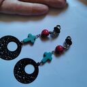 Klipsy etno boho orient box x1 z motywem czaszki - ręcznie robione klipsy