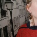 Orientalne klipsy boho z kamieniami i frędzlami - wiszące, kolorowe
