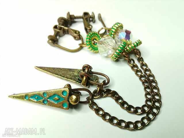 klipsy lekkie lancuszek etno dlugie folk kolorowe