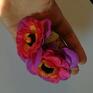 kolorowe klipsy kwiatowe duże lekkie handmade boho