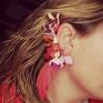 Ruda Klara kwiaty kolory - box x1 w stylu boho na jedno ucho - liscie klipsy nausznica