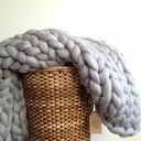 Ciepły koc z wełny owczej pled / chunkyblanket