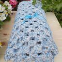 Kocyk niebiesko kremowy melanż