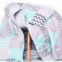 Komplet ART Narzuta GREY and MINT 155x210cm PATCHWORK