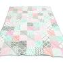 koce i patchwork komplet art grey, pink and mint 155x210cm narzuta mietowa