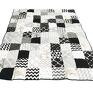 komplet art black and grey 155x210cm patchwork - szaro czarna narzuta kapa