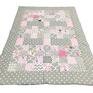 majunto koce i patchwork komplet pink butterfly 150x210cm różowa narzuta