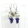 LadyC roślinna biżuteria winogrona z lapis lazuli wiszące kolczyki srebrny liść