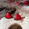 GAIA ceramika kolczyki sztyfty czerwone serduszka ceramiczne serca