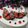 czarne czerwone motyle wyjątkowe i oryginalne kolczyki w odcieniach czerwieni motylki