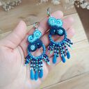 Kolczyki sutasz granatowo-niebieskie