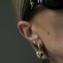 Złote kolczyki małe gniecione koła