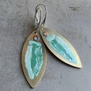 Kolczyki Celadon Fish & Red Eye Accent z mosiądzu i srebra 925
