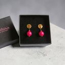 Swarovski pearls: neon pink: drobne sztyfty