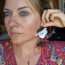 Lekkie, bardzo wyraziste kolczyki kwiatowe Boho Frida - Ruda Klara