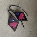 Kolczyki Little Flowers - Cold Rose & Blue