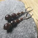 Kolczyki ze srebra z granatem