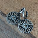 Kolczyki rozety Flower ze srebra 925 oksydowane