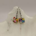 Kolczyki Fruit Cube - kolorowe kosteczki z żywicy z owocami