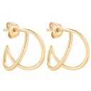 Złote kolczyki podwójne półkola