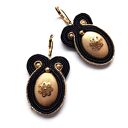 Kolczyki haftowane sutaszowe Gold Flower