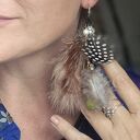 Lekkie kolczyki pióra handmade w stylu boho