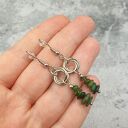 Kolczyki chainmaille splecione koła z nefrytem kanadyjskim