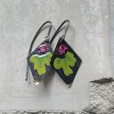Kolczyki Little Flowers - Bordo & Green Lime