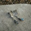 Kolczyki smocze z łezkami labradorytów srebro