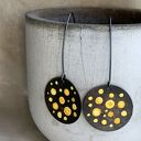 Kolczyki Dots - Sunflower Yellow z mosiądzu i srebra 925