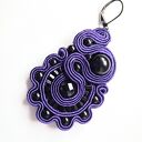 Fioletowe kolczyki sutaszowe Purple Night - 5,5 cm