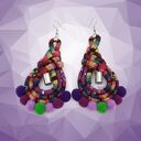 kolczyki boho montezume plait pompons
