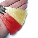 Kolczyki boho red grappa z chwostów i srebrnych elementów, 8,5 cm