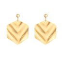 Złote kolczyki z pofalowanymi sześciokątami