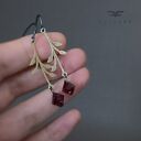 Kolczyki Urban Rose Purple - fioletowe z Swarovski i srebrnymi biglami