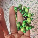 Kolczyki koła drewniane zielone boho - lekkie i stylowe