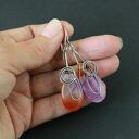 Kolczyki Jesna - agat i oksydowane srebro