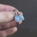 Kolczyki Pastel Blue z kwarcem błękitnym i srebrem 925 na biglach