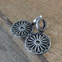 Kolczyki rozety Flower ze srebra 925 oksydowane