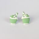 Kolczyki „Kubeczki Matcha Latte” ze słomką - handmade zielona herbata