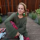 Kolczyki kwiaty i zielone pióra