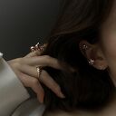 Kolczyki z niezapominajki z różowego złota