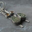 srebrne kolczyki z agatu druzy oraz cytrynu