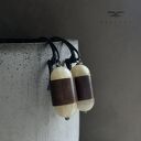 Kolczyki Pastel Yellow & Velvet Brown - jadeit w patynowanym mosiądzu (srebro 925)