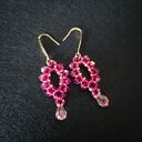 Długie wiszące kolczyki „Fuchsia & Rose” - fuksja i róż