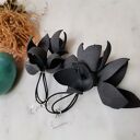 Kolczyki Czarne Tulipany Boho - lekkie i kwiatowe (Ruda Klara)