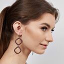 Kolczyki miedziane surowe w kształcie rombów c714ss