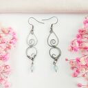 Kolczyki Topaz stal chirurgiczna handmade wirewrapping