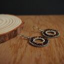 Kolczyki stal chirurgiczna granat pomarańczowy - koła 23 mm